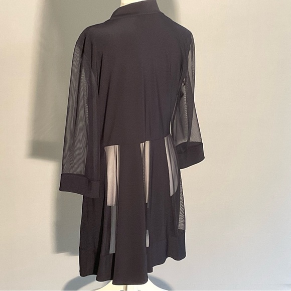 R&M Richards Size 10 Navy Tunic Mesh Layering Kimono/Jacket - Picture 12 of 15
